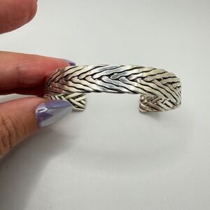 Vintage TAXCO sterling silver braided cuff bracelet!